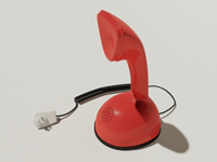 Röd kobratelefon