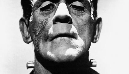 Svartvitt fotografi av Frankensteins monster Svartvitt fotografi av Frankensteins monster