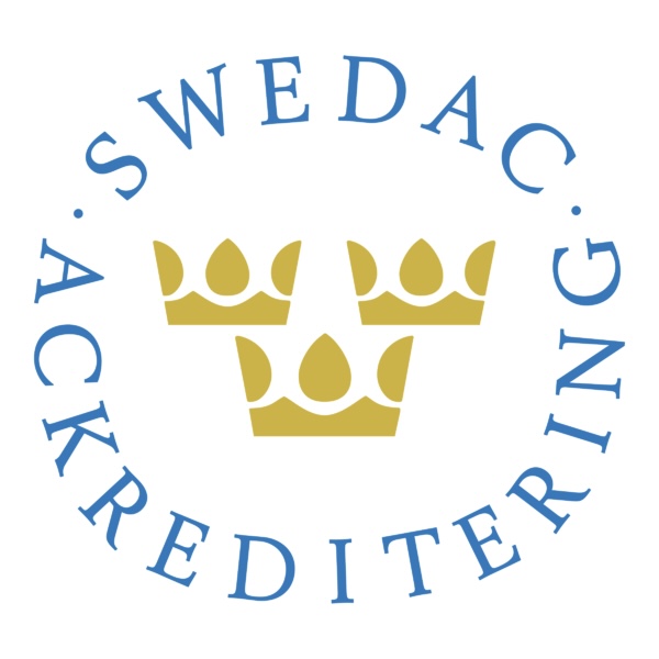 Logotyp för SWEDAC ACKREDITERING